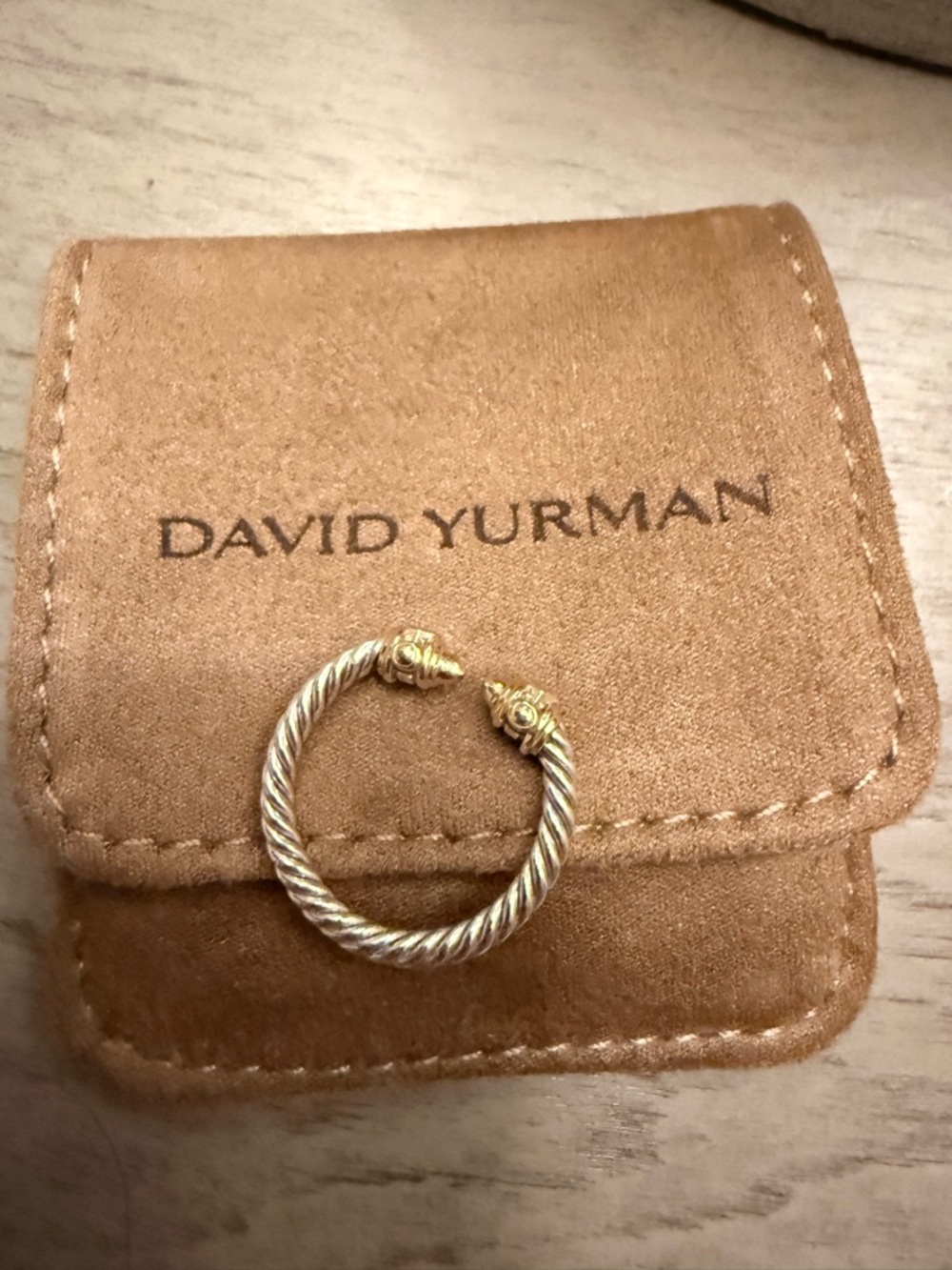 David Yurman Cable Renaissance Ring in Two-Tone Silver and Gold